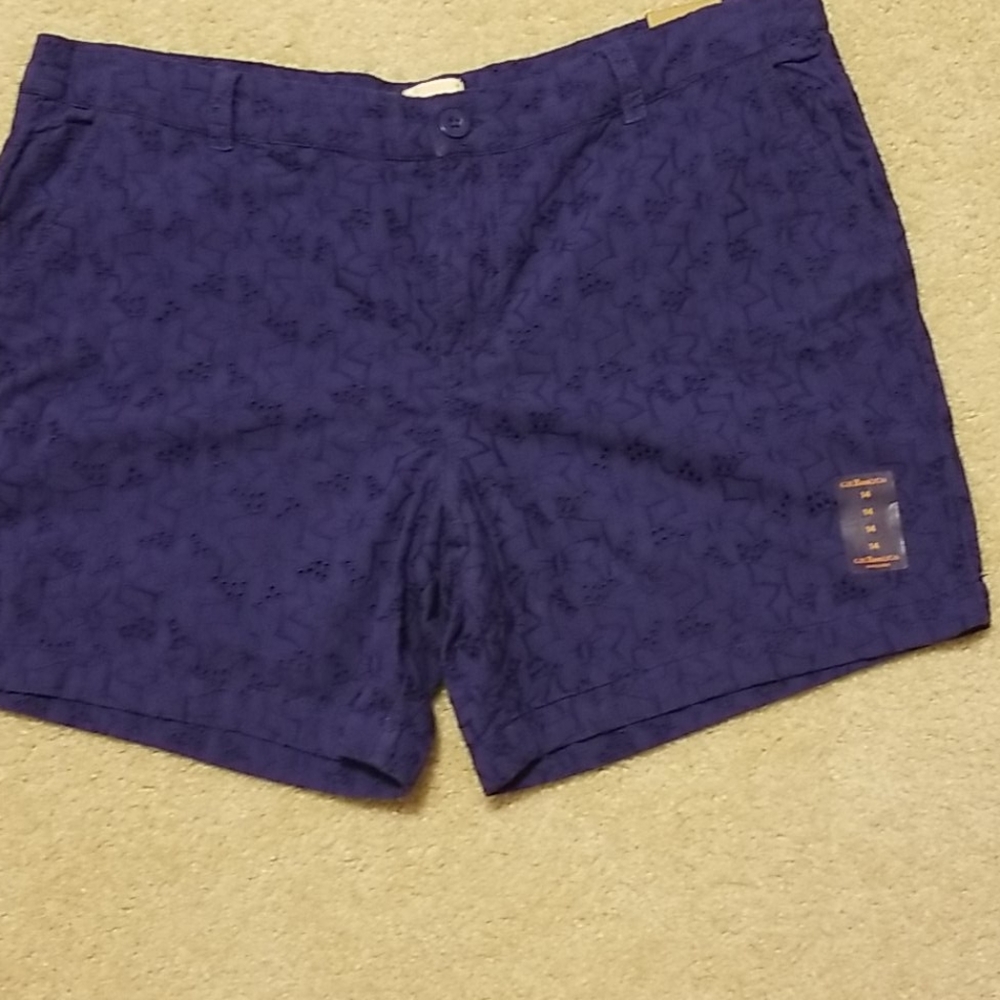 Purple Eyelet Shorts